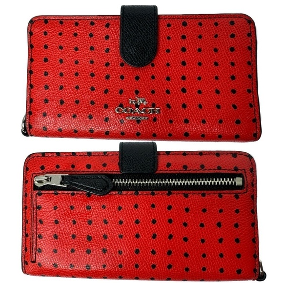 Coach 36357 Red Bandana Polka Dot Black Taxi Tote Bag and Wallets Americana Set - Picture 14 of 16